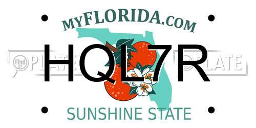 HQL7R Florida License Plate
