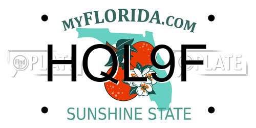HQL9F Florida License Plate