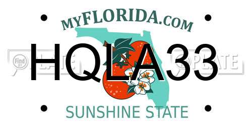HQLA33 Florida License Plate