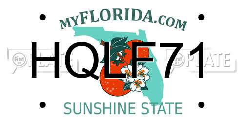 HQLF71 Florida License Plate