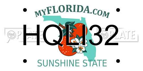 HQLI32 Florida License Plate