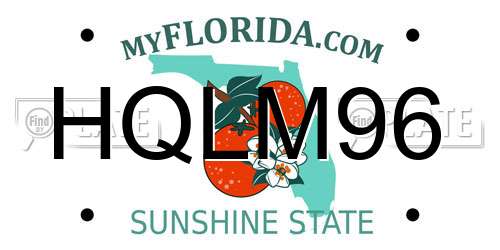 HQLM96 Florida License Plate