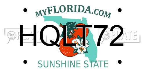 HQLT72 Florida License Plate