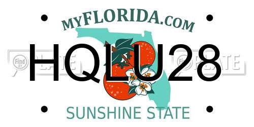 HQLU28 Florida License Plate