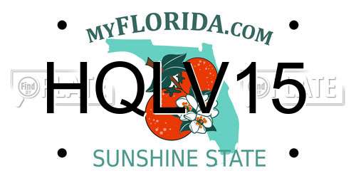 HQLV15 Florida License Plate