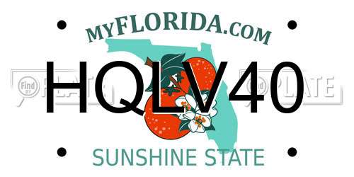 HQLV40 Florida License Plate