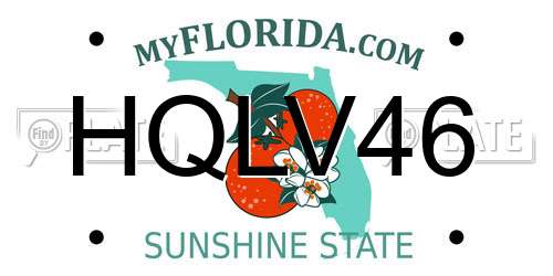 HQLV46 Florida License Plate