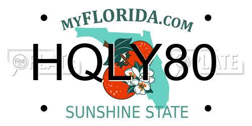 HQLY80 Florida License Plate