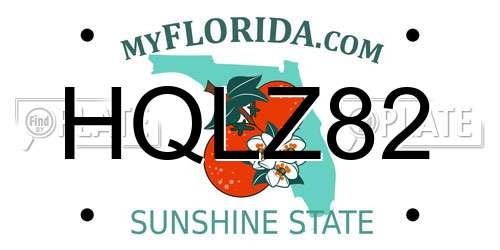 HQLZ82 Florida License Plate