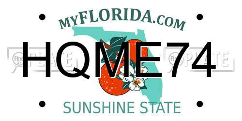 HQME74 Florida License Plate
