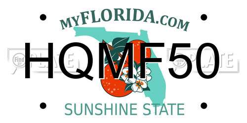 HQMF50 Florida License Plate