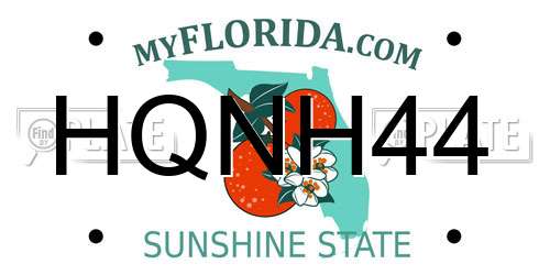 HQNH44 Florida License Plate