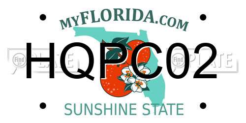 HQPC02 Florida License Plate