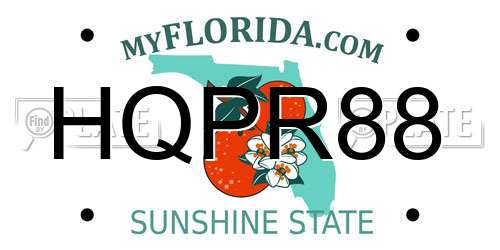 HQPR88 Florida License Plate