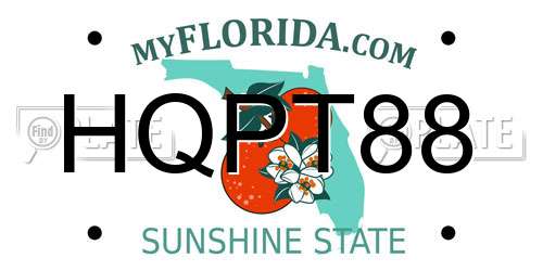 HQPT88 Florida License Plate