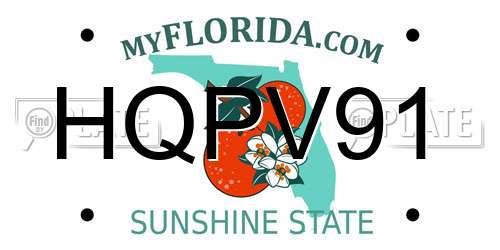HQPV91 Florida License Plate