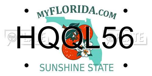 HQQL56 Florida License Plate