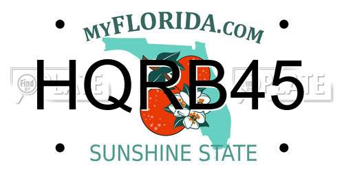 HQRB45 Florida License Plate