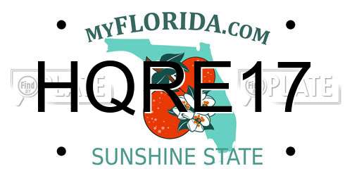 HQRE17 Florida License Plate