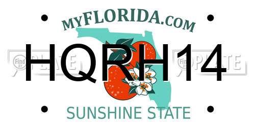HQRH14 Florida License Plate