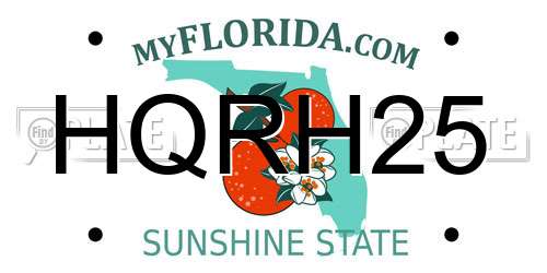 HQRH25 Florida License Plate