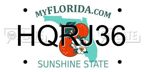 HQRJ36 Florida License Plate