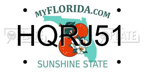 HQRJ51 Florida License Plate