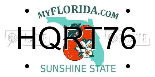 HQRT76 Florida License Plate