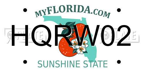 HQRW02 Florida License Plate