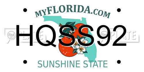 HQSS92 Florida License Plate