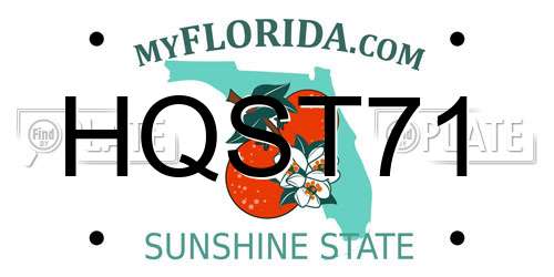 HQST71 Florida License Plate