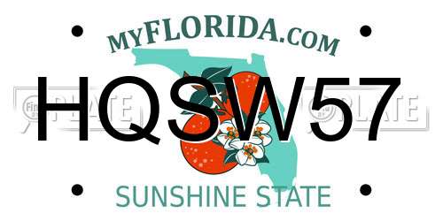 HQSW57 Florida License Plate
