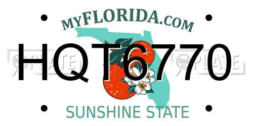 HQT6770 Florida License Plate