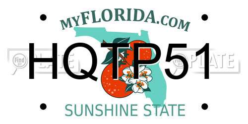 HQTP51 Florida License Plate