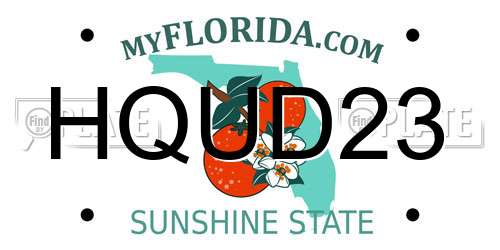 HQUD23 Florida License Plate