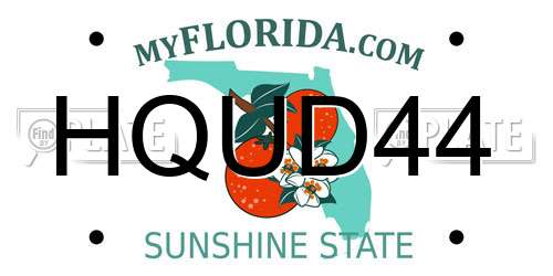 HQUD44 Florida License Plate