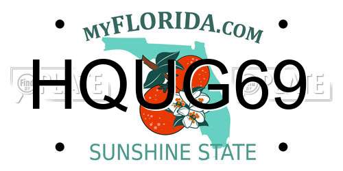 HQUG69 Florida License Plate