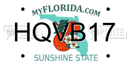 HQVB17 Florida License Plate