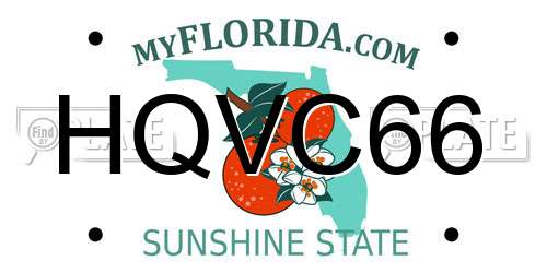 HQVC66 Florida License Plate