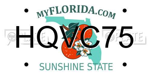 HQVC75 Florida License Plate