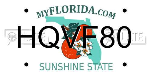 HQVF80 Florida License Plate