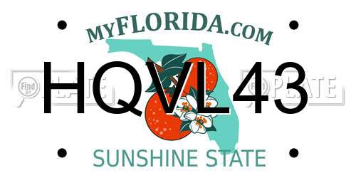HQVL43 Florida License Plate