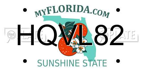 HQVL82 Florida License Plate