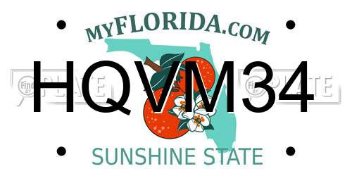 HQVM34 Florida License Plate