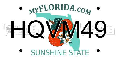 HQVM49 Florida License Plate