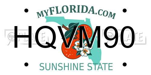 HQVM90 Florida License Plate