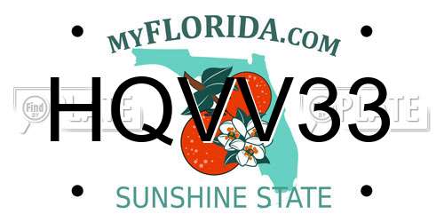 HQVV33 Florida License Plate