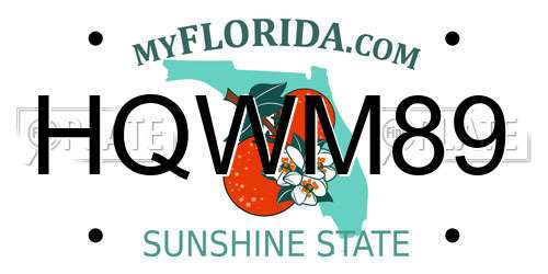 HQWM89 Florida License Plate