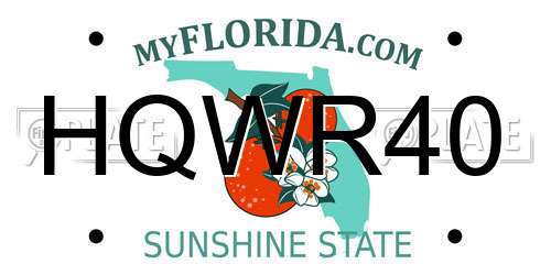 HQWR40 Florida License Plate