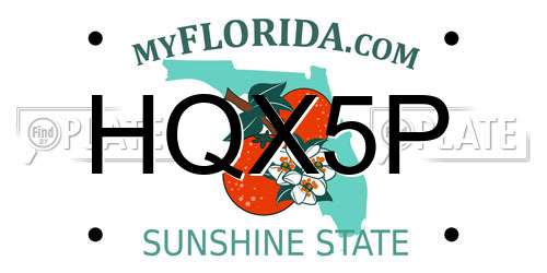HQX5P Florida License Plate